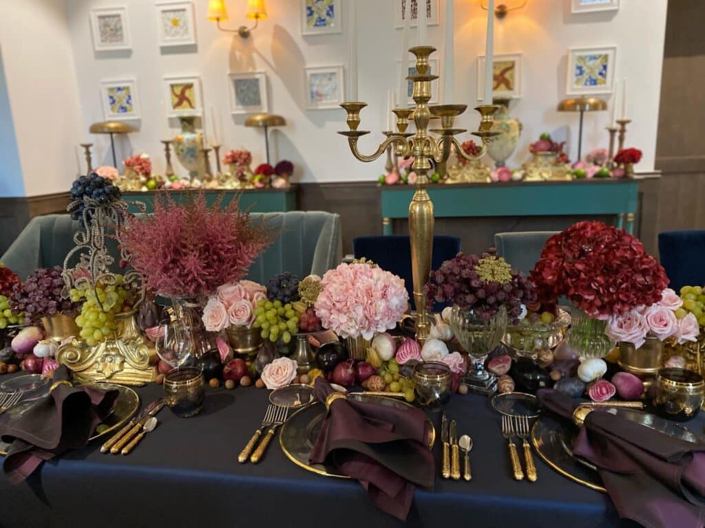 deco fleurs table