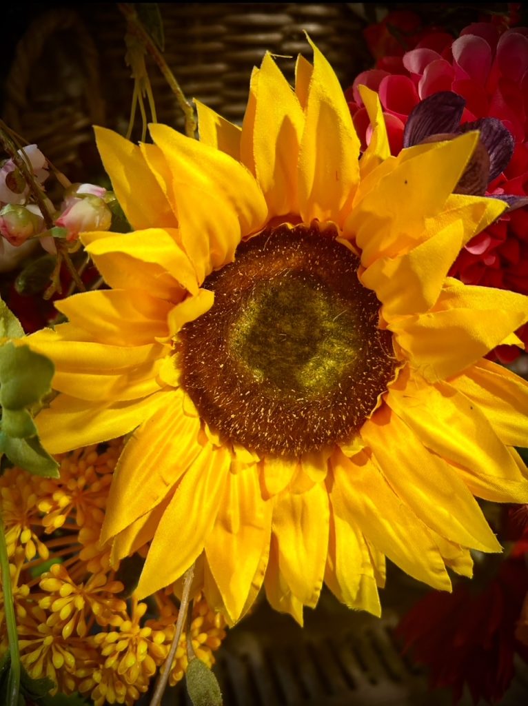 Fleurs artificielles de soleil jaunes