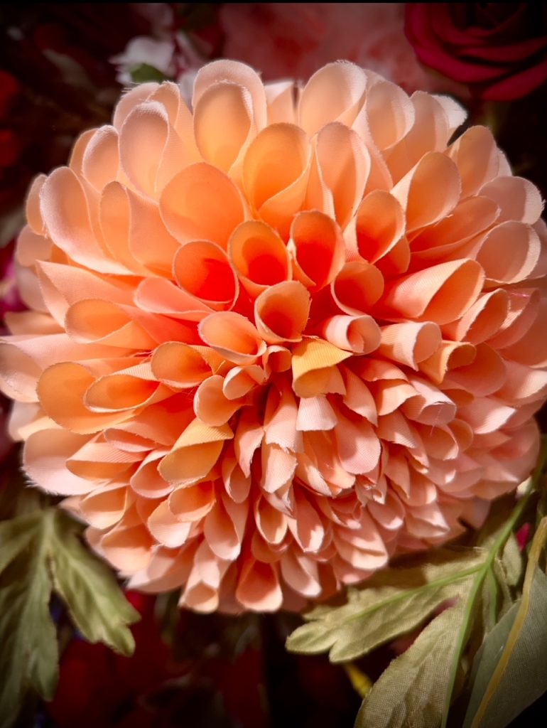 Fleurs artificielles roses saumon